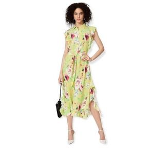 Marissa Webb Collective floral Button Front Ruffle Midi Dress